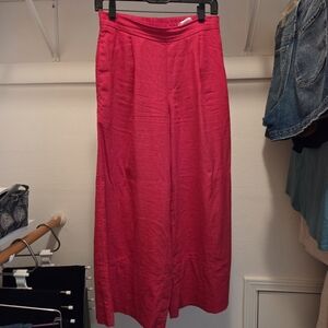 Banana Republic Vibrant Pink Wide-Leg Pants